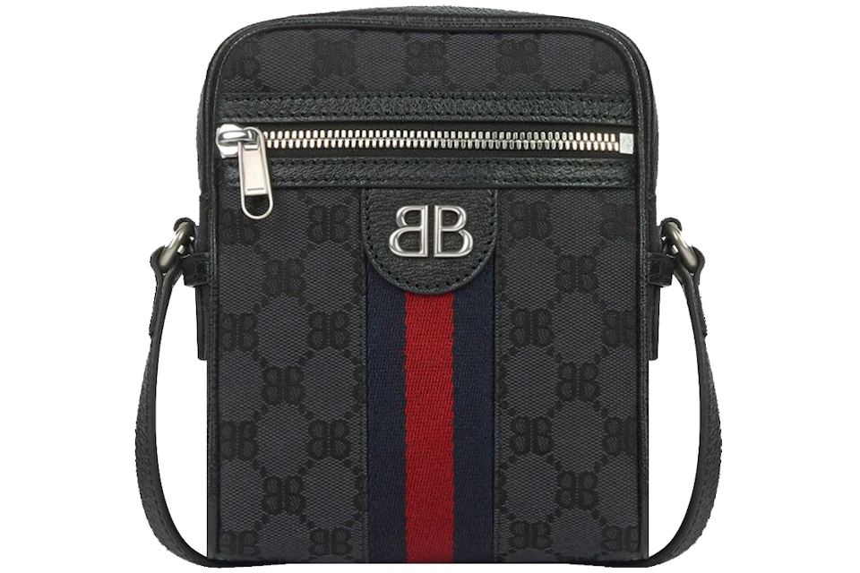 Gucci x Balenciaga The Hacker Project Shoulder Zip Bag Black