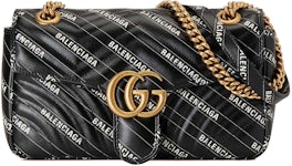 Gucci X Balenciaga Hourglass Hacker Aria Supreme Canvas GG Logo Top Handle  Bag