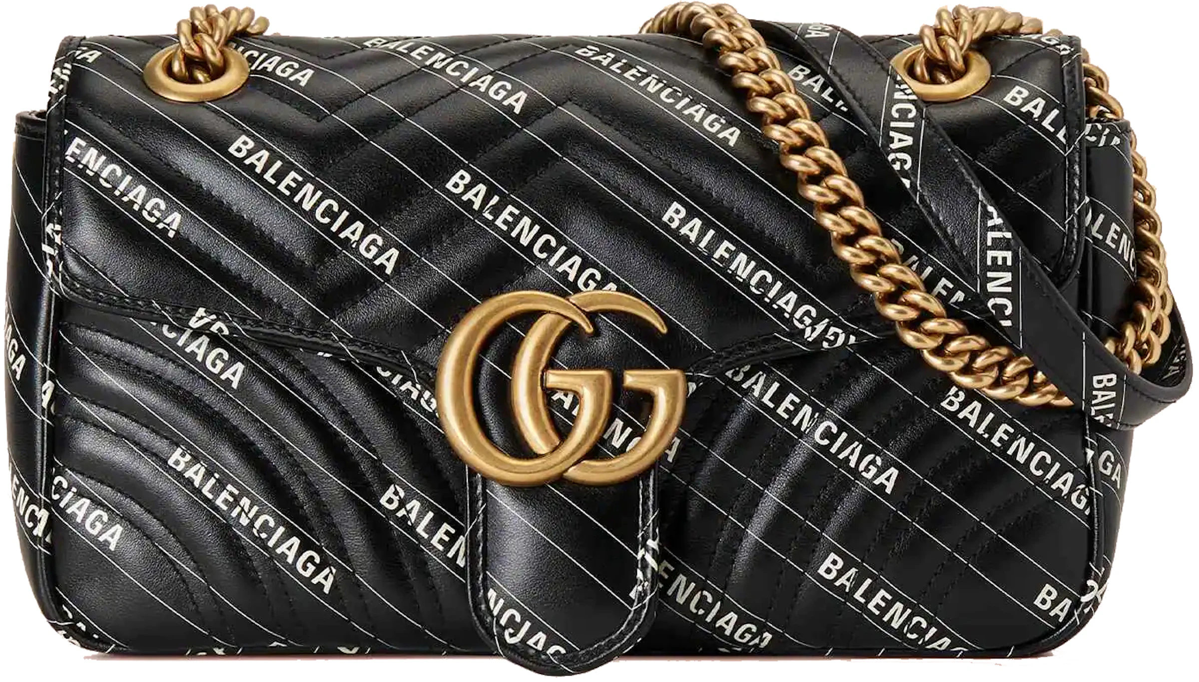 Gucci x Balenciaga The Hacker Project Small GG Marmont Bag Black in ...