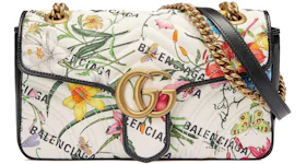 Gucci x Balenciaga The Hacker Project Small GG Marmont Bag White Flora