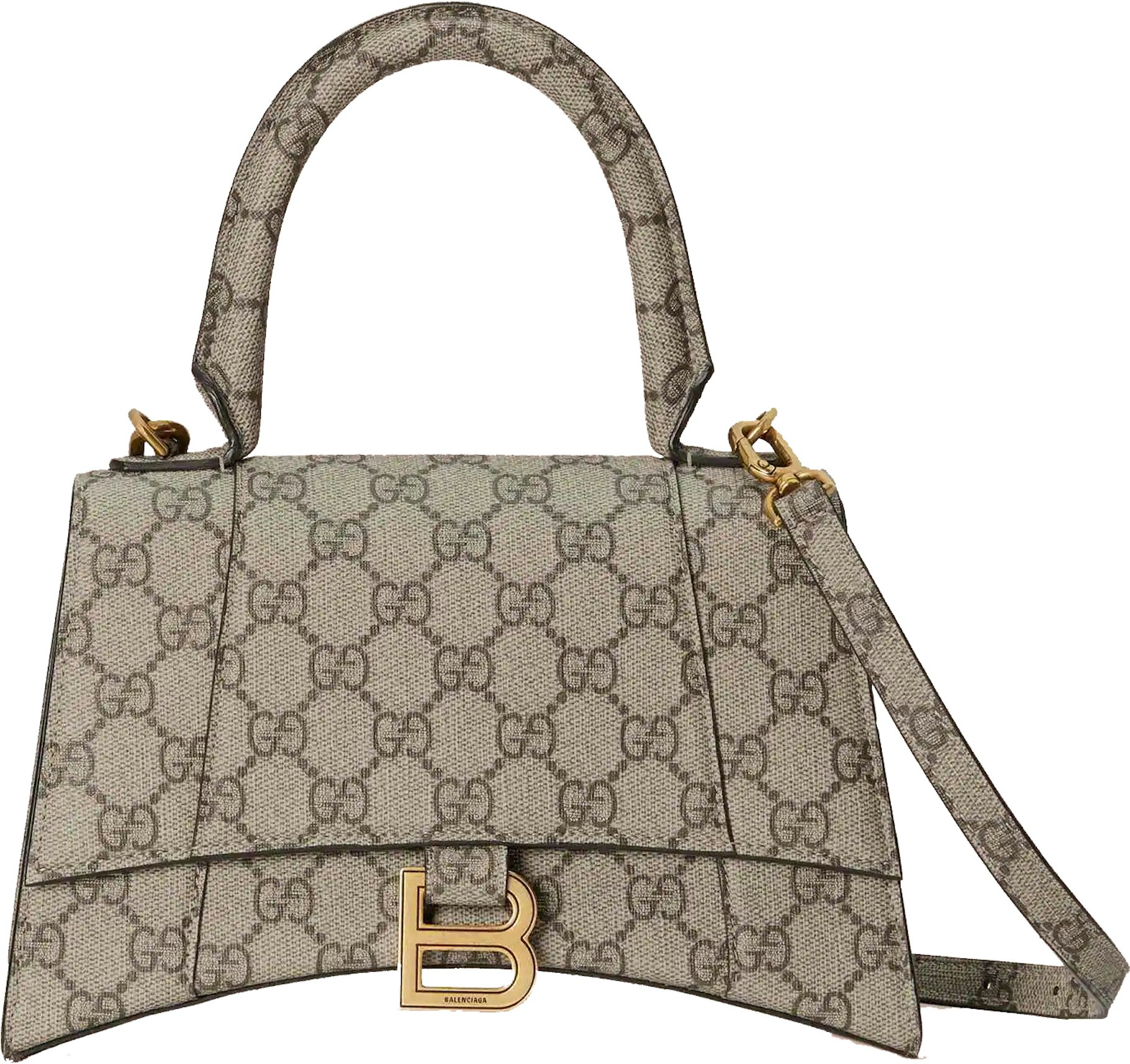 Gucci Balenciaga Hacker Project Small Hourglass Bag Beige/Ebony in Canvas/Leather with Gold-tone US