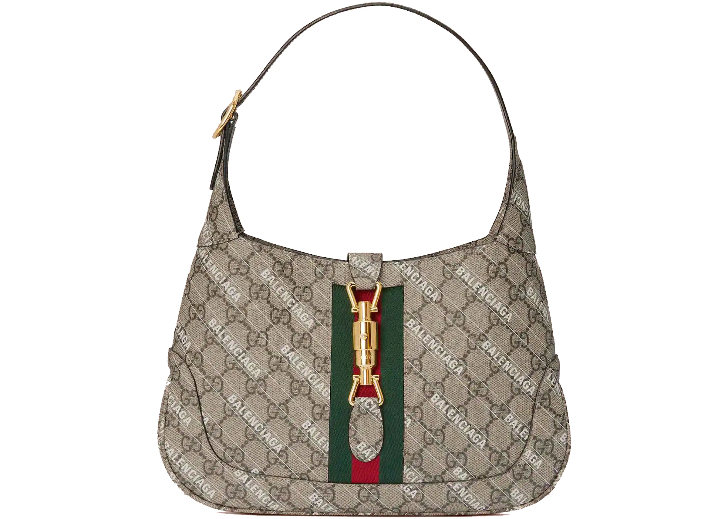 Gucci x Balenciaga The Hacker Project Small Jackie 1961 Beige/Ebony in  Canvas/Leather with Gold-tone - US
