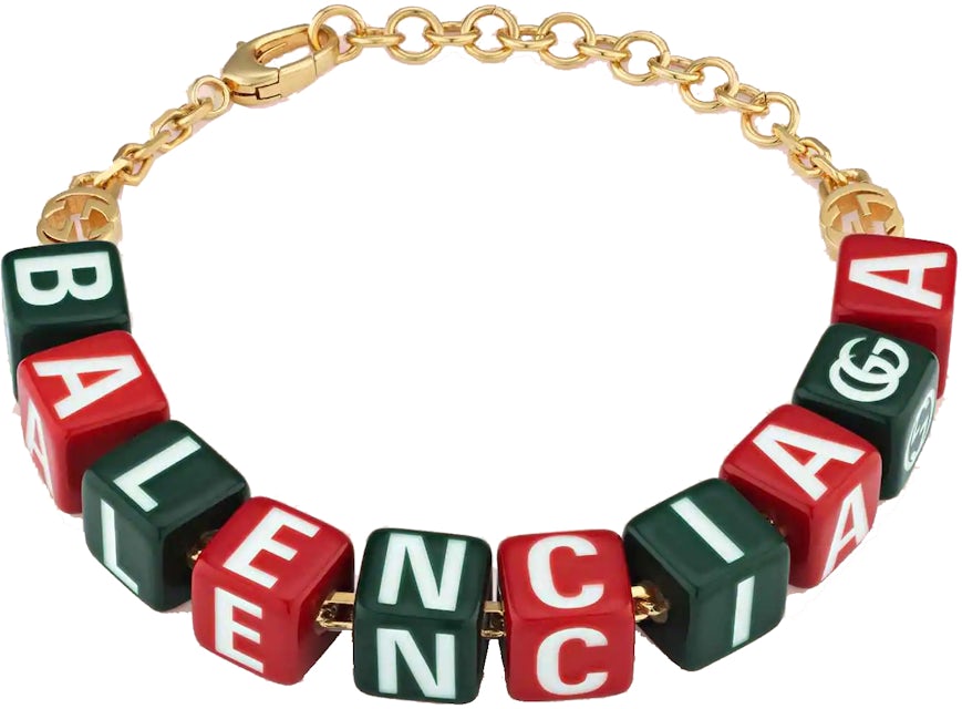 Gucci x Balenciaga The Project Bracelet Green/Red Gold Metal - US