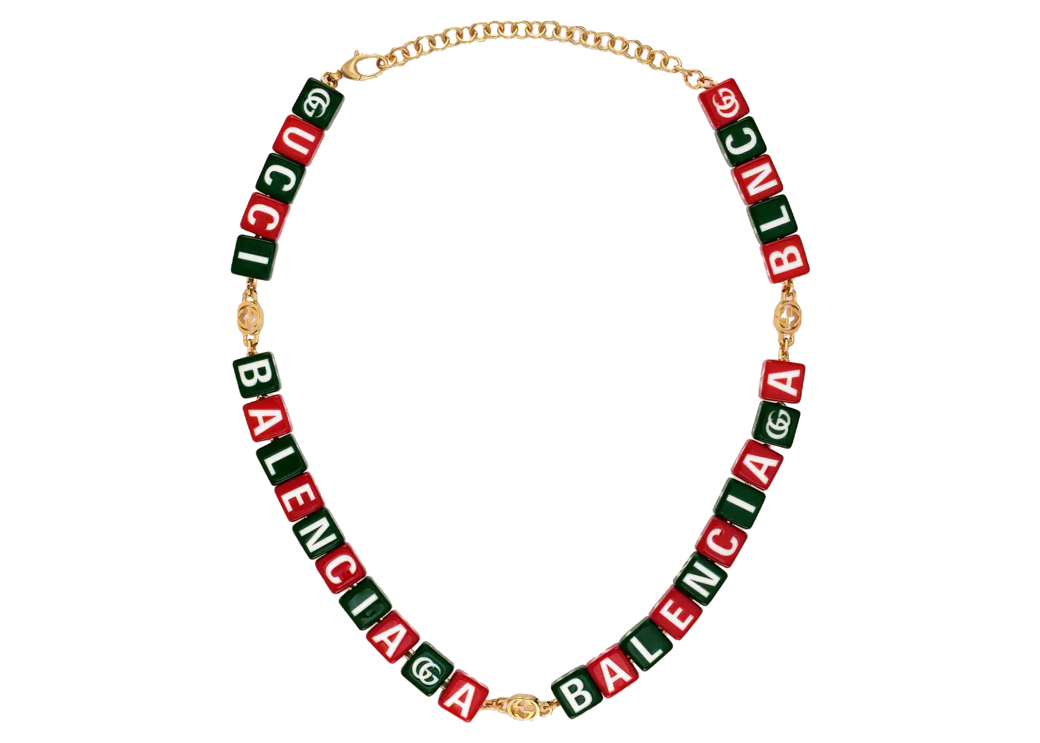 gucci tiger necklace red and green