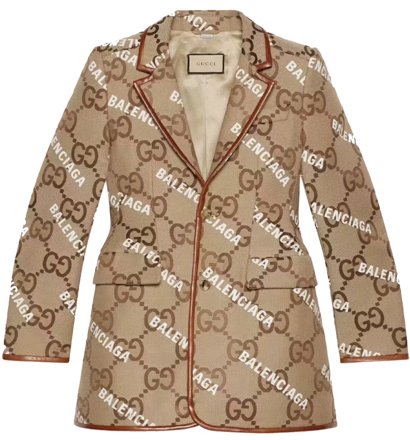 Gucci x Balenciaga The Hacker Project Jumbo GG Men Jacket Beige