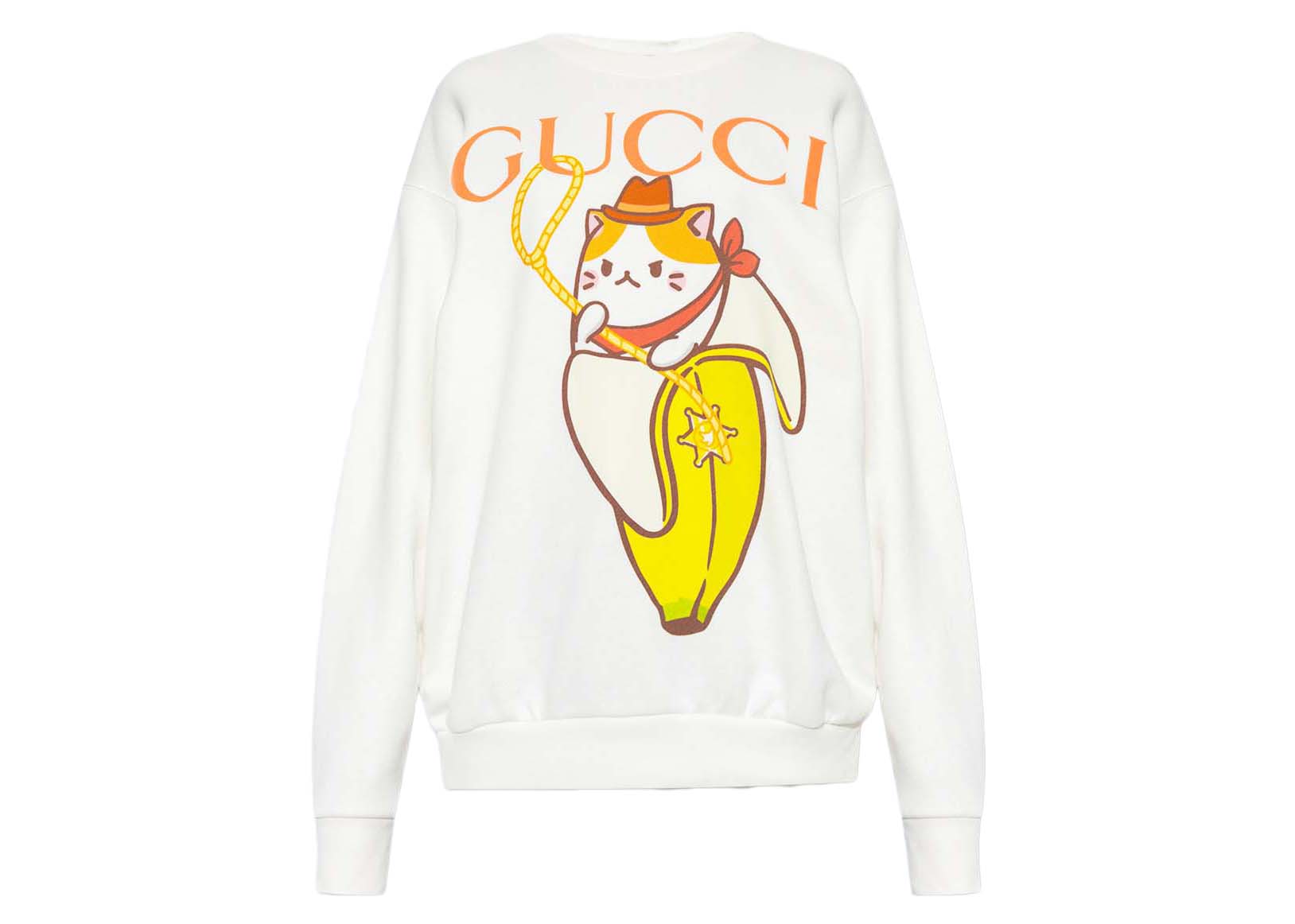 Gucci x Bananya Logo Printed Sweatshirt White US