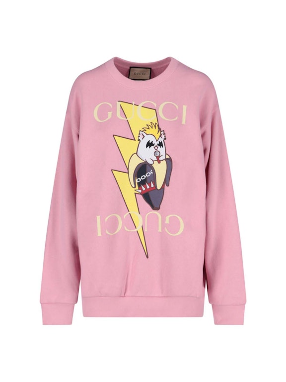 Pre-owned Gucci X Bananya Printed Sweatshirt Pink