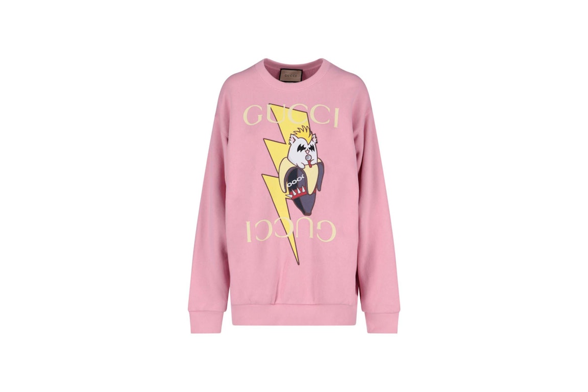 Pre-owned Gucci X Bananya Printed Sweatshirt Pink