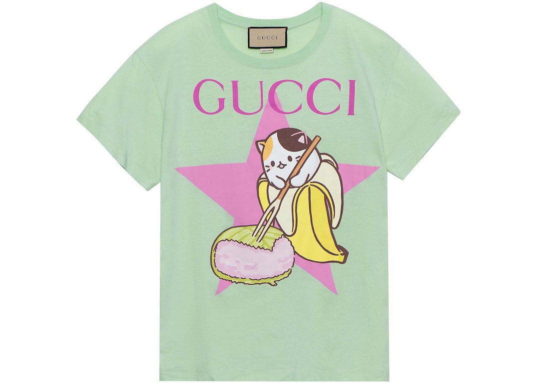 Pre-owned Gucci X Bananya Printed T-shirt Green