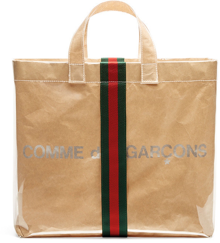 Udløbet Støt Mission Gucci x Comme des Garcons Paper Tote Bag Vinyl Clear in Plastic Paper