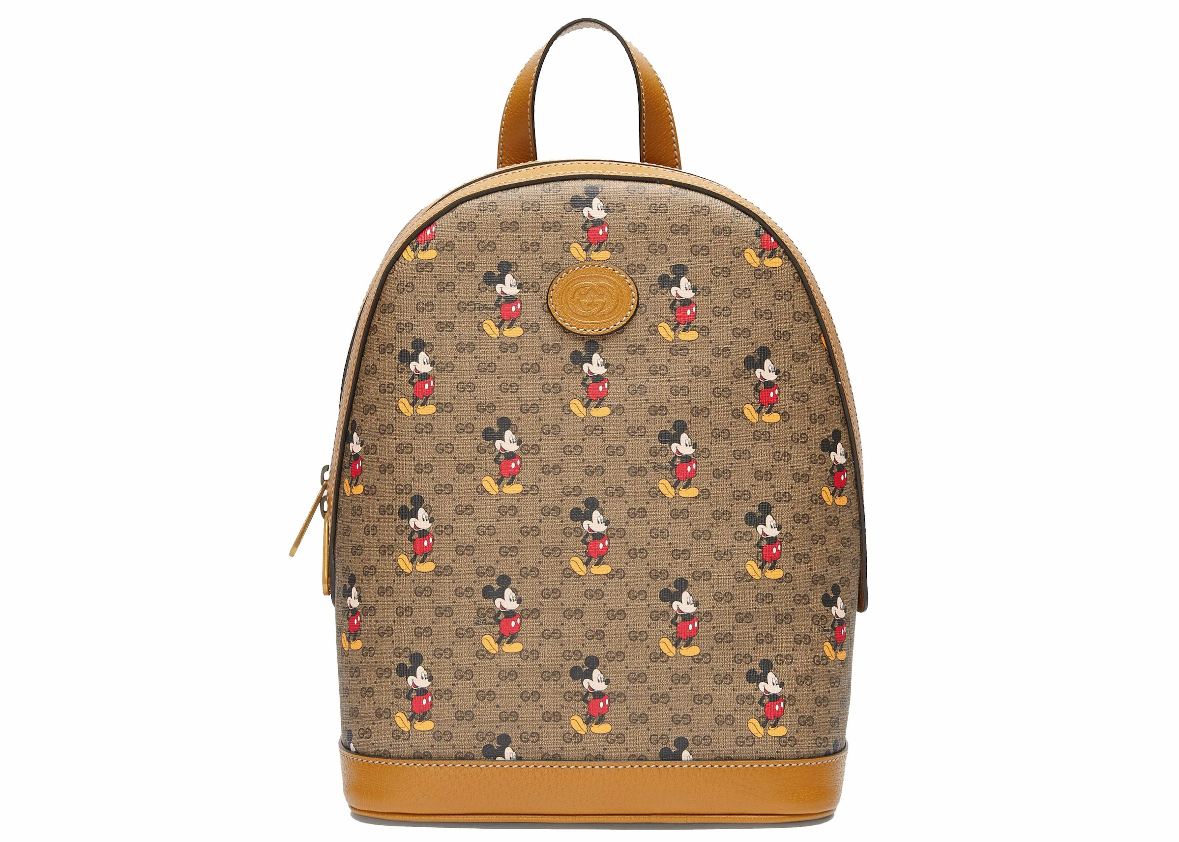 Gucci x Disney Backpack Mini GG Supreme Mickey Mouse Small Beige in Coated with Antique Gold-tone - US