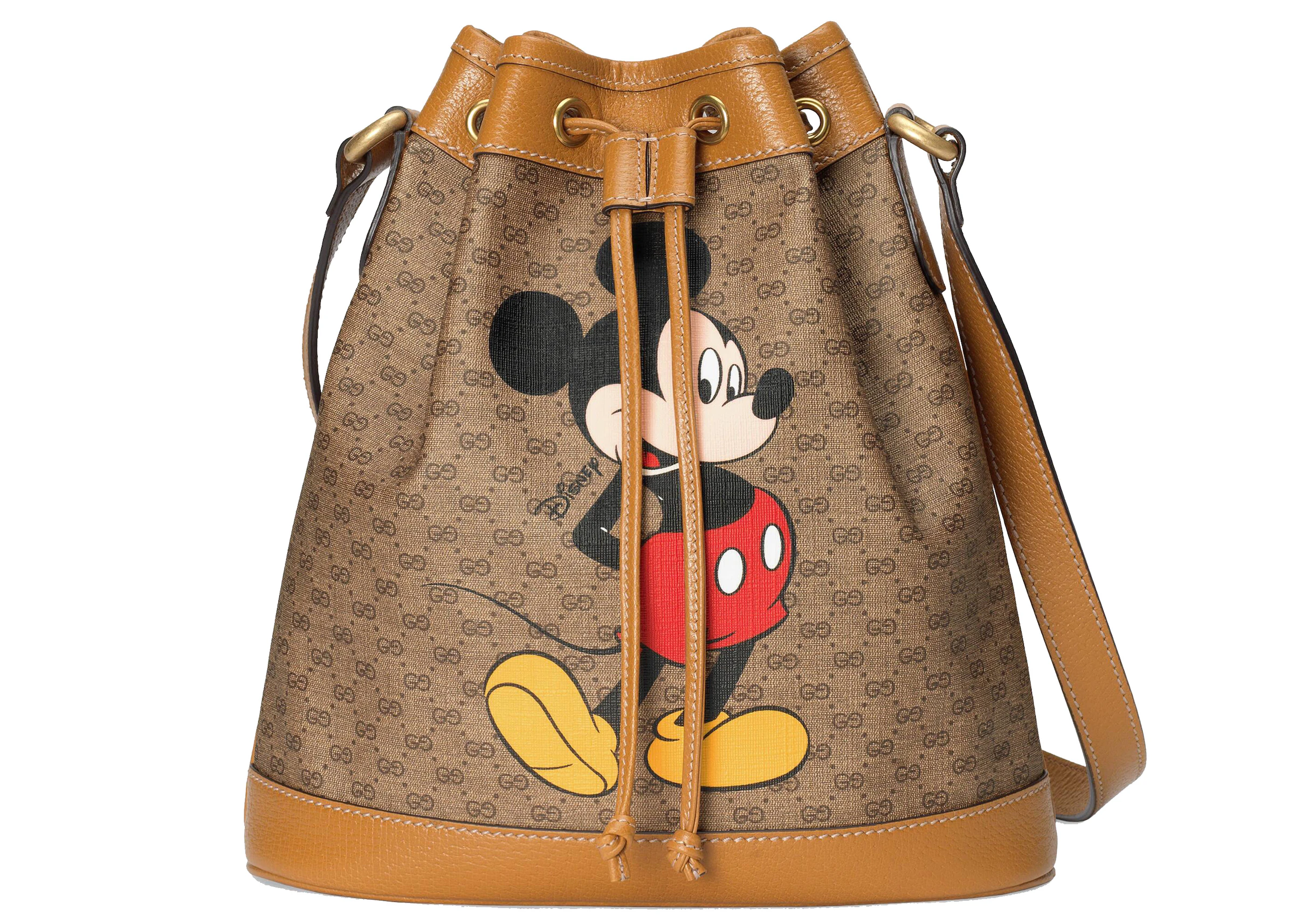 Gucci x Disney Bucket Bag Mini GG Supreme Mickey Mouse Small Beige in  Coated Canvas/Leather with Antique Gold-tone - US
