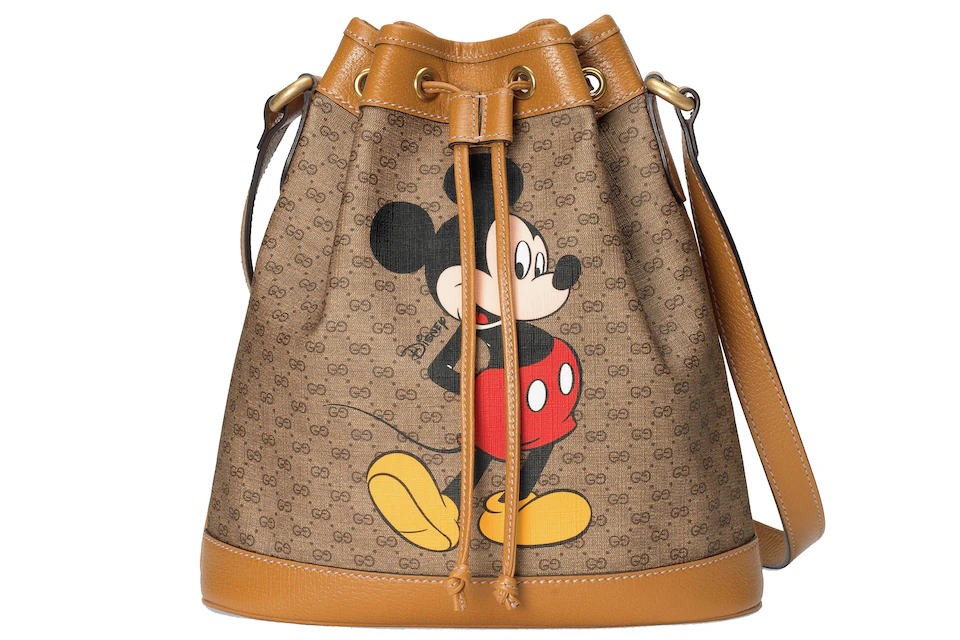Inaccessible Tame Mutton Gucci x Disney Bucket Bag Mini GG Supreme Mickey Mouse Small Beige in  Coated Canvas/Leather with Antique Gold-tone - US