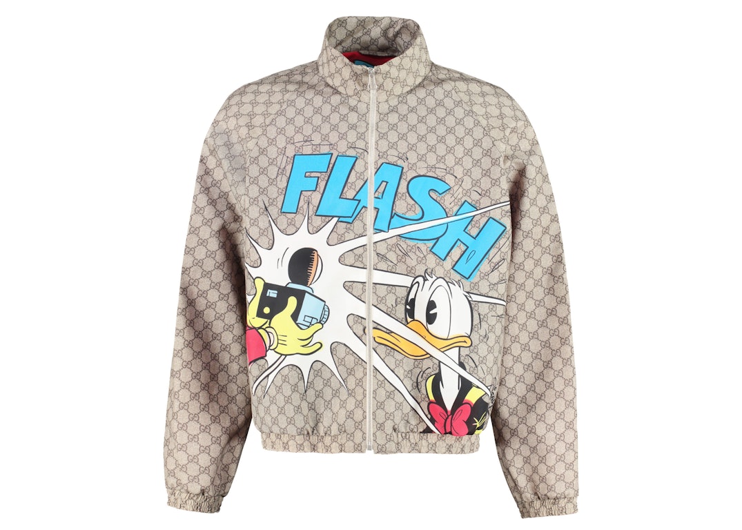 Pre-owned Gucci X Disney Donald Duck Monogram Techno Jacket Beige