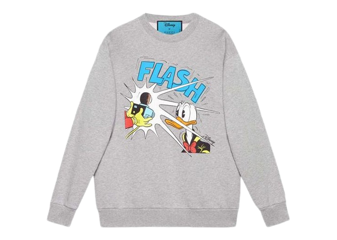 Pre-owned Gucci X Disney Donald Duck Sweatshirt Grey Melange/multi