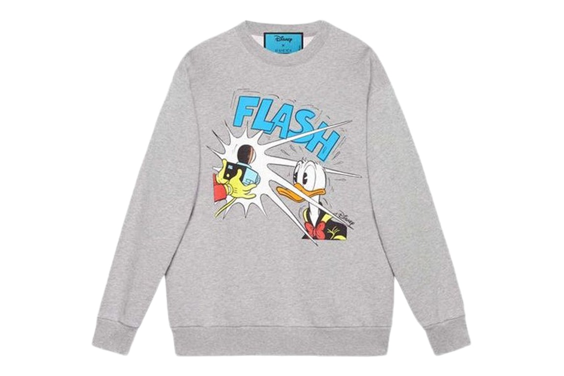 Pre-owned Gucci X Disney Donald Duck Sweatshirt Grey Melange/multi