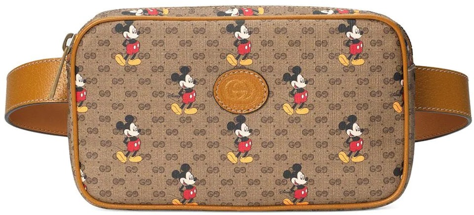 Gucci x Disney Shoulder Bag Mini GG Supreme Mickey Mouse Small Beige in  Coated Canvas/Leather with Antique Gold-tone - US