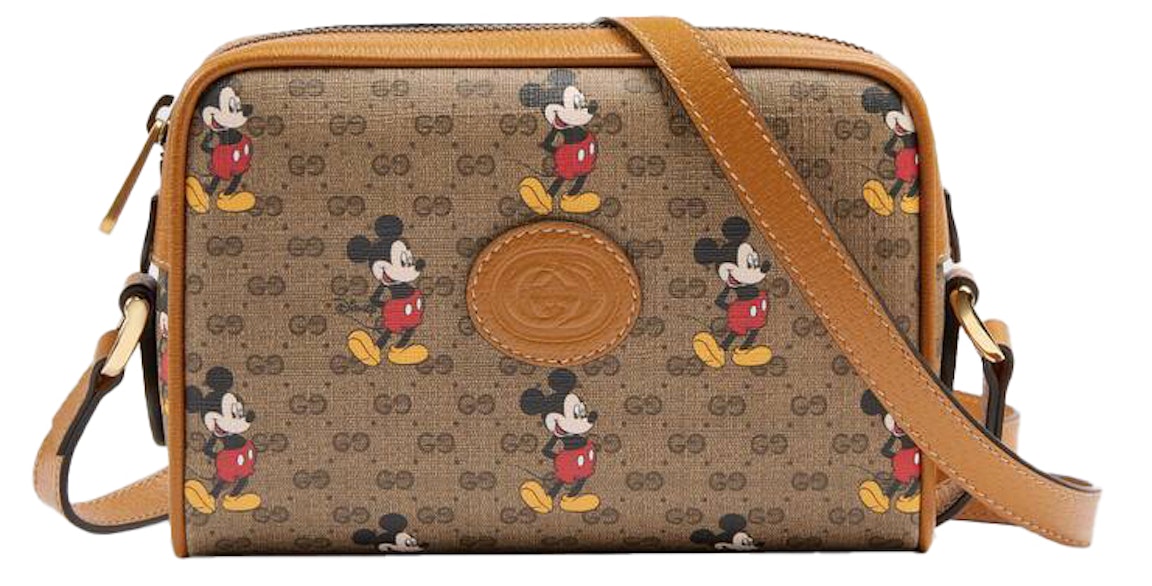 Pre-owned Gucci X Disney Gg Supreme Shoulder Bag Beige