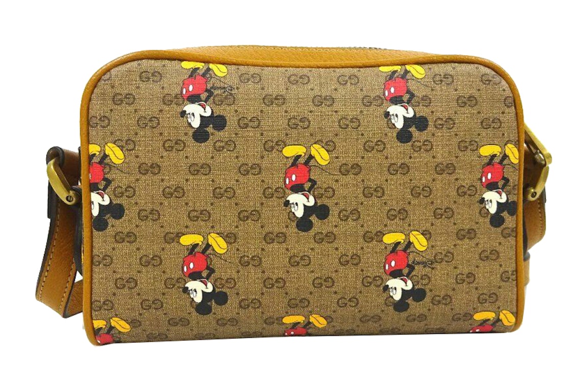 Pre-owned Gucci X Disney Mickey Mouse Crossbody Bag Brown