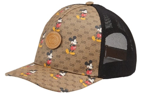Gucci x Disney Mickey Mouse Print Trucker Hat GG Canvas Brown US
