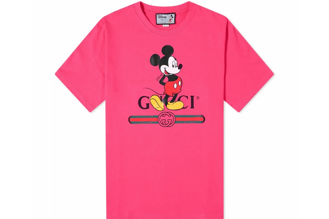 Pre-owned Gucci X Disney Mickey Mouse T-shirt Pink