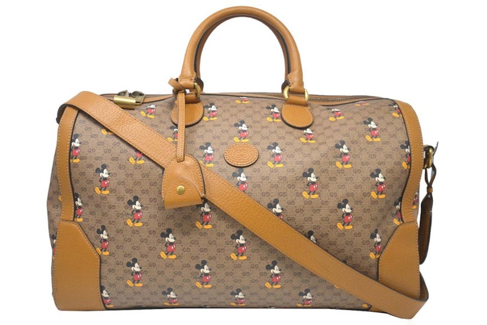 Gucci x Disney Monogram Duffle Travel Bag Beige/Ebony in Coated Canvas with  Gold-tone - US