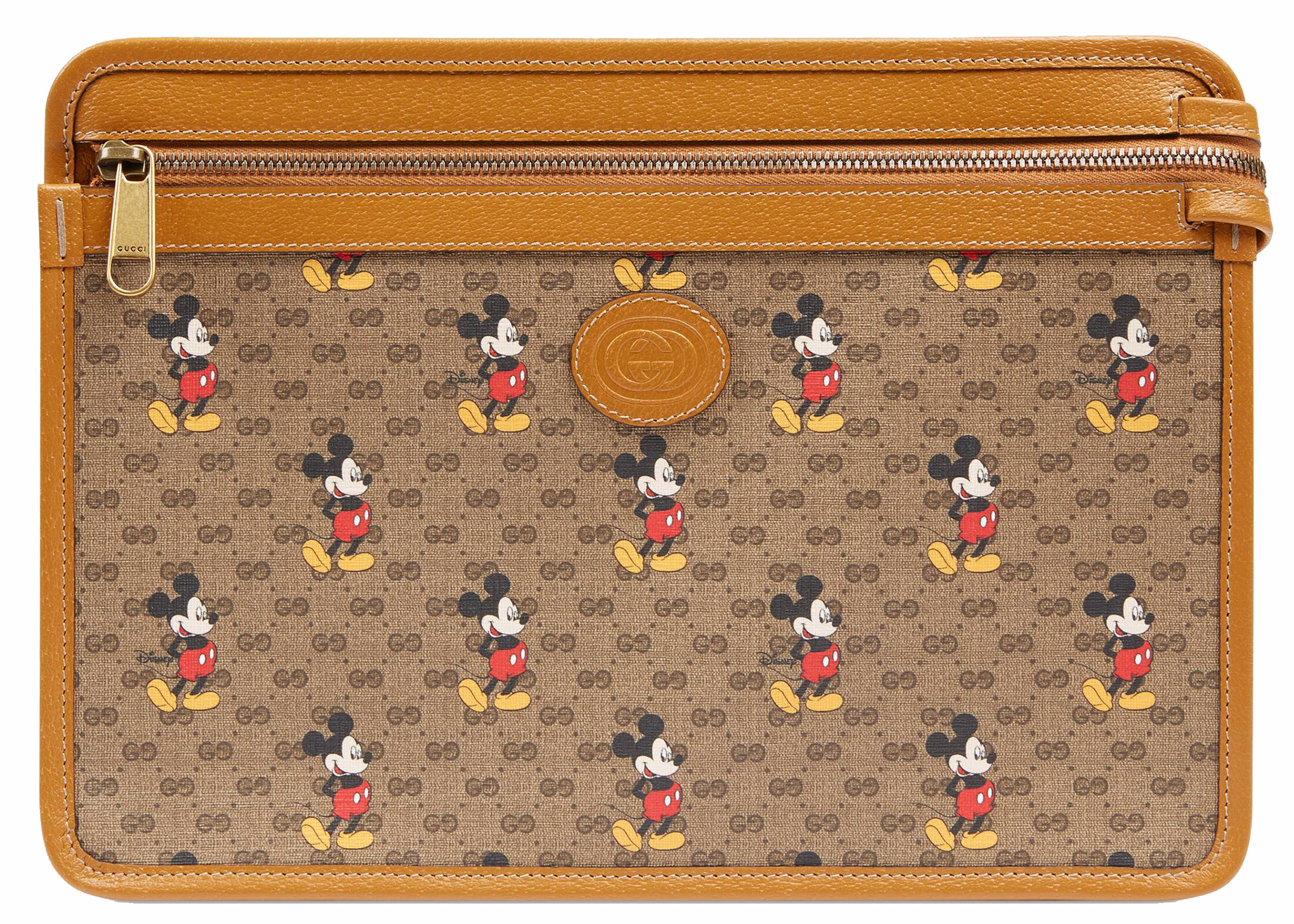Gucci Disney Mickey Mouse Shoulder Bag Printed Mini GG Coated Canvas Mini  Brown 2121222