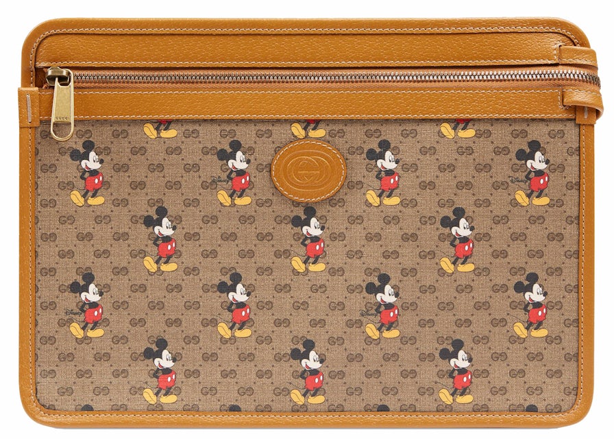 Gucci x Disney Pouch Mini GG Supreme Mickey Mouse Beige in Coated  Canvas/Leather with Antique Gold-tone - US