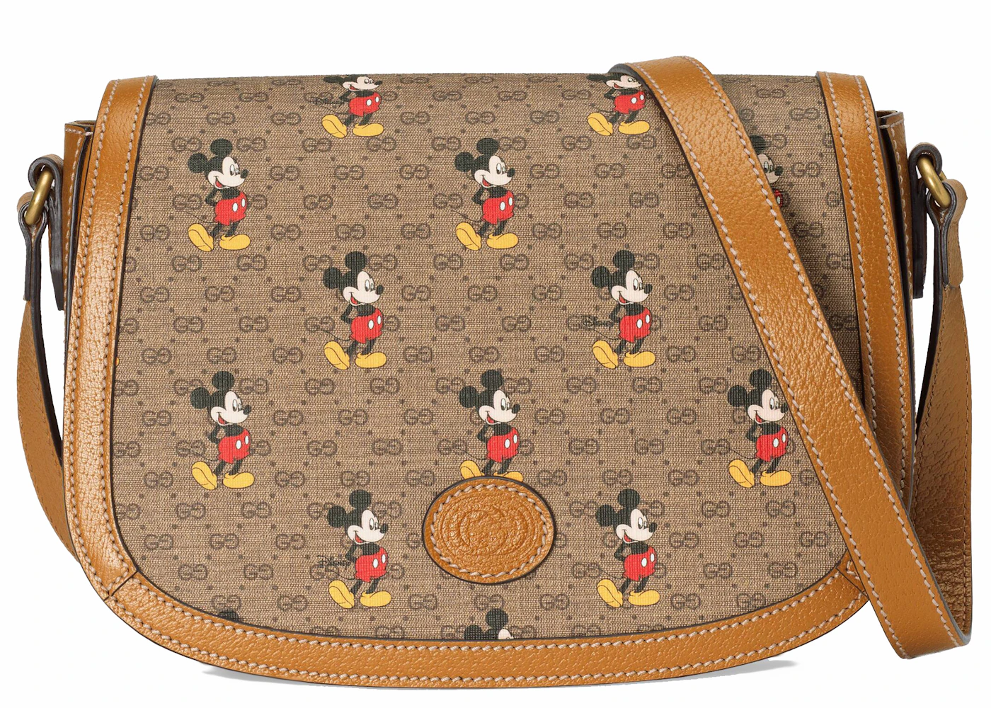 Gucci x Disney Shoulder Bag Mini GG Supreme Mickey Mouse Small Beige in  Coated Canvas/Leather with Antique Gold-tone - US
