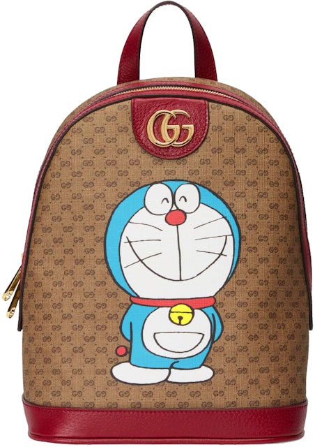 Gucci x Backpack Small Ebony/Beige in Canvas with Gold-tone - US