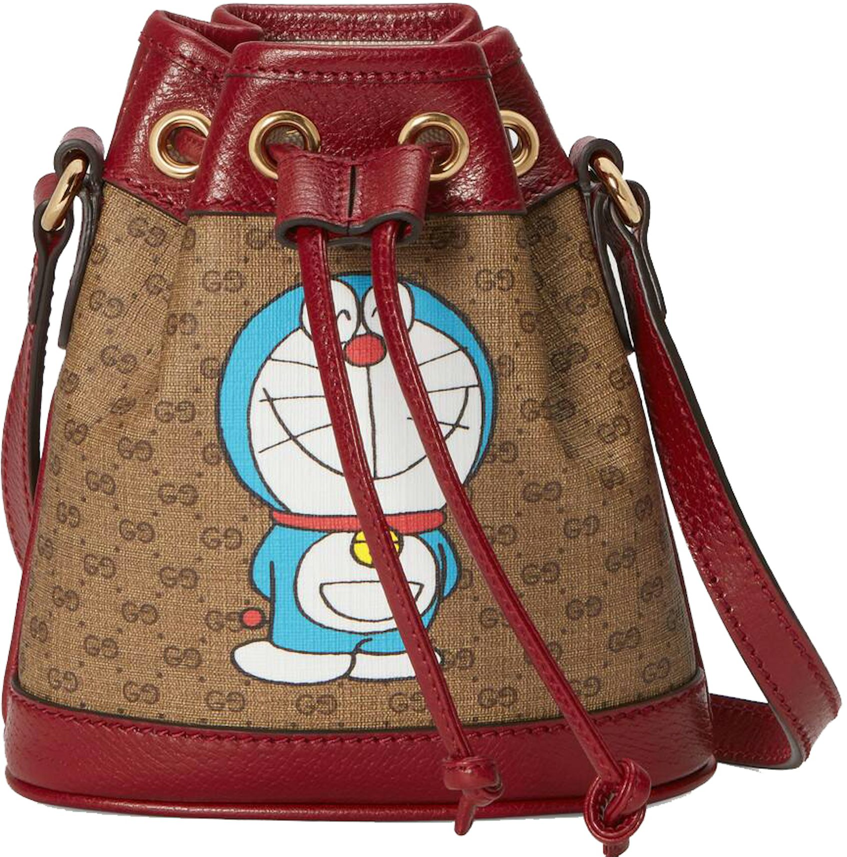 Gucci X Doraemon Micro GG Canvas Mini Bucket Bag (SHF-23366) – LuxeDH