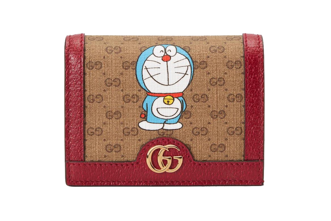 Pre-owned Gucci X Doraemon Card Case Ebony/beige