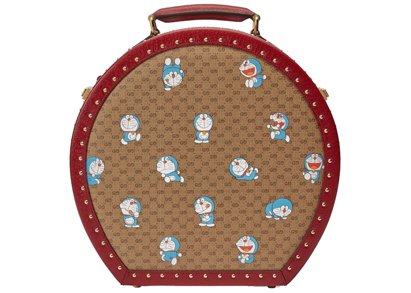 Gucci x Doraemon Hat Box Small Ebony/Beige in Canvas with Gold