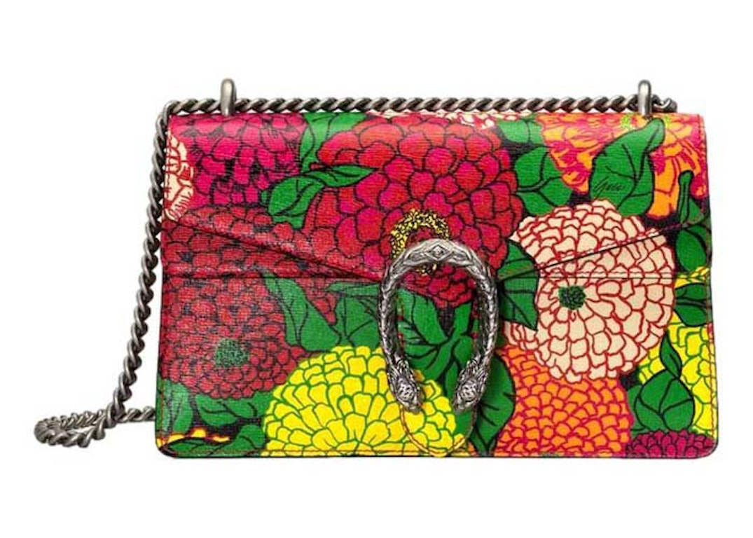Pre-owned Gucci X Ken Scott Dionysus Floral Print Leather Shoulder Bag Floral Print