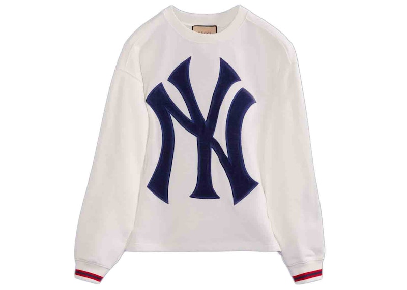 Gucci x MLB 2022 Cotton Jersey Sweatshirt with Yankees Patch White