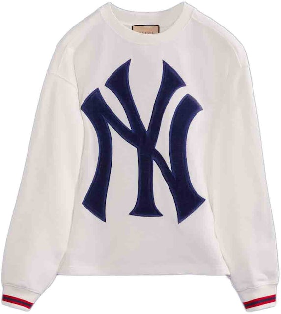 Gucci x MLB 2022 Cotton Jersey Sweatshirt with Yankees Patch White
