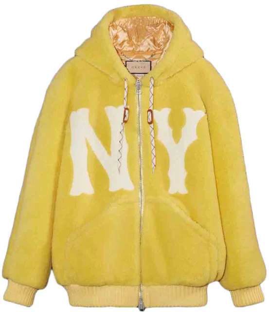 Gucci x MLB 2022 Shearling Jacket with Yankees Patch Light Yellow ...