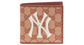 Gucci x MLB New York Yankees Patch GG Wallet Beige/Brick Red
