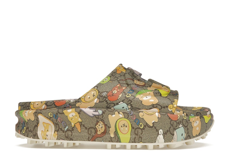 Gucci x Pikarar GG Animal Print Slide Beige Multi (Women's Gucci x Pikarar GG Animal Print Slide Beige Multi (Women's