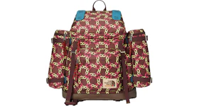 Gucci x The North Face Large Backpack Burgundy Multi