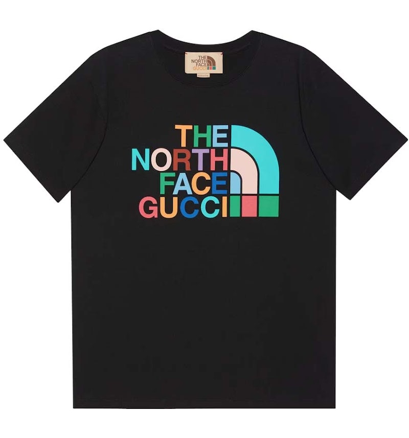 Gucci x The North Face T-shirt in cotone Nero/Multicolore Uomo
