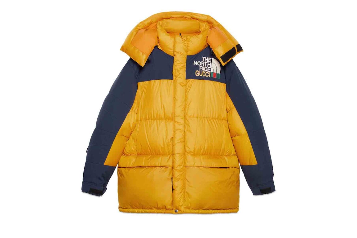Pre-owned Gucci X The North Face Down Coat Black/yellow