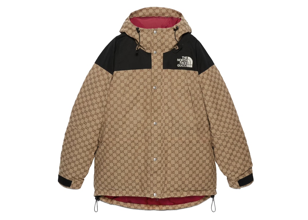 Pre-owned Gucci X The North Face Down Jacket Beige/ebony