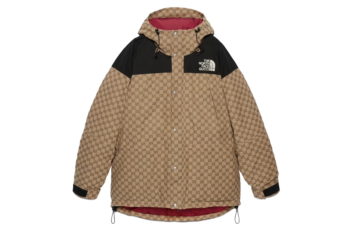 Pre-owned Gucci X The North Face Down Jacket Beige/ebony