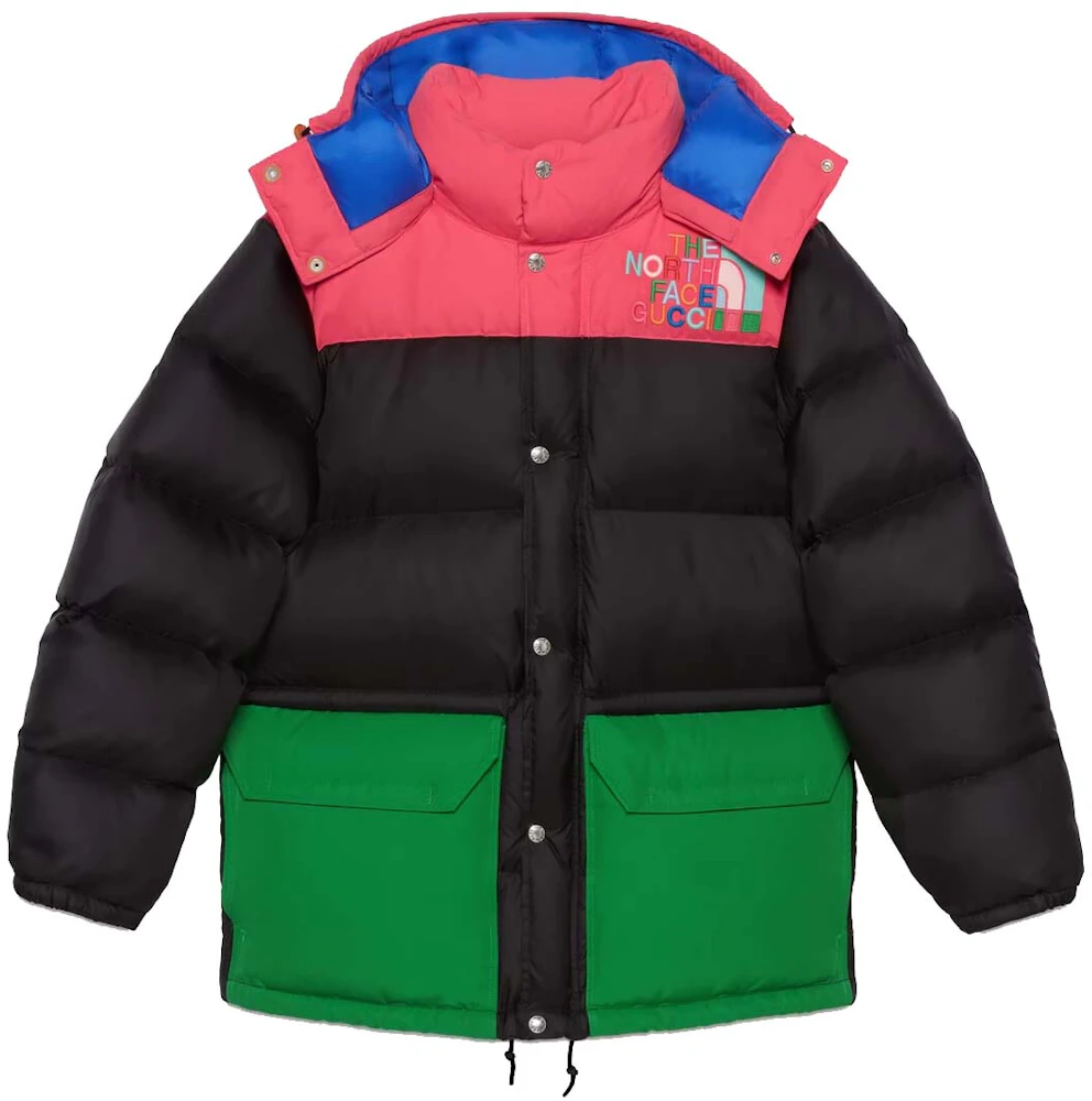 Gucci x The North Face Down Jacket Yellow/Red/Blue/Green Colorblock Men's -  FW22 - US