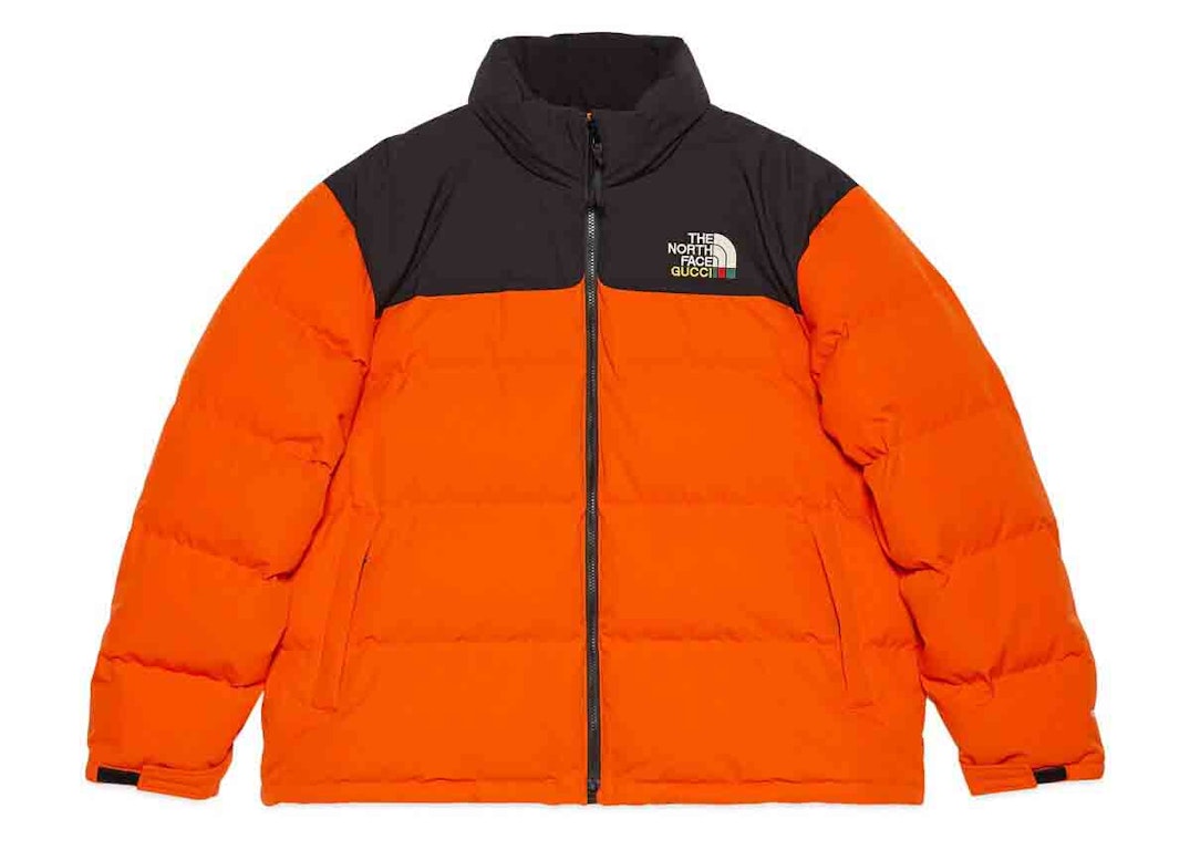 Pre-owned Gucci X The North Face Down Jacket Black/orange