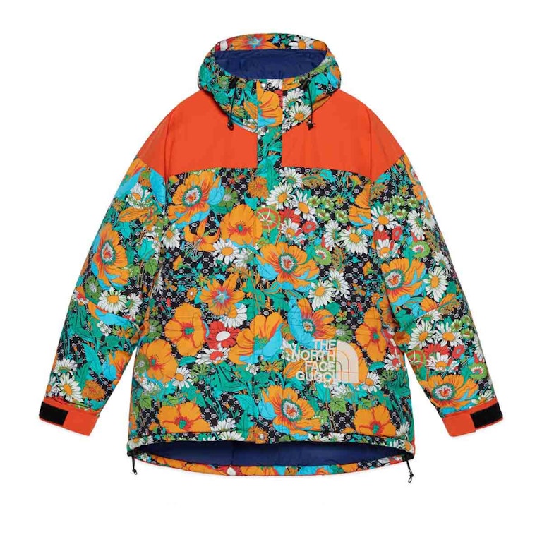 Pre-owned Gucci X The North Face Down Jacket Floral Print