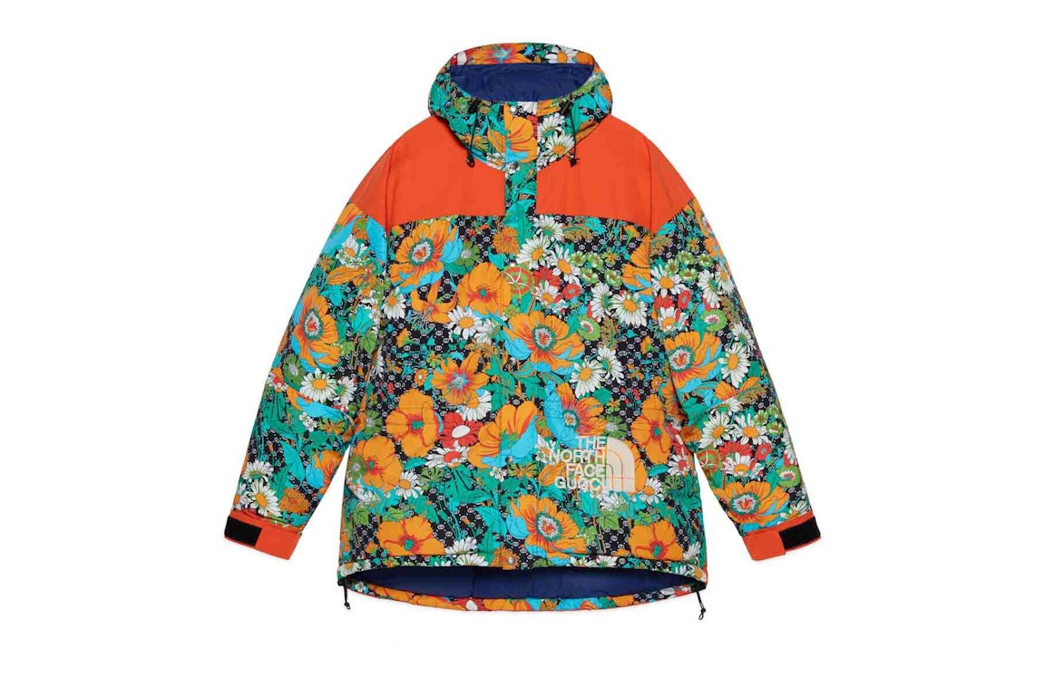 Pre-owned Gucci X The North Face Down Jacket Floral Print