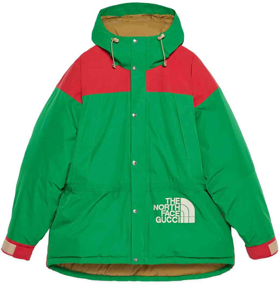Gucci x The North Face Down Jacket Green/Red Men's - FW21 - US