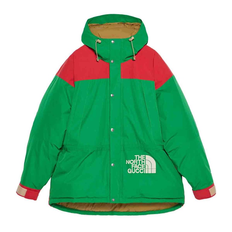 Pre-owned Gucci X The North Face Down Jacket Green/red